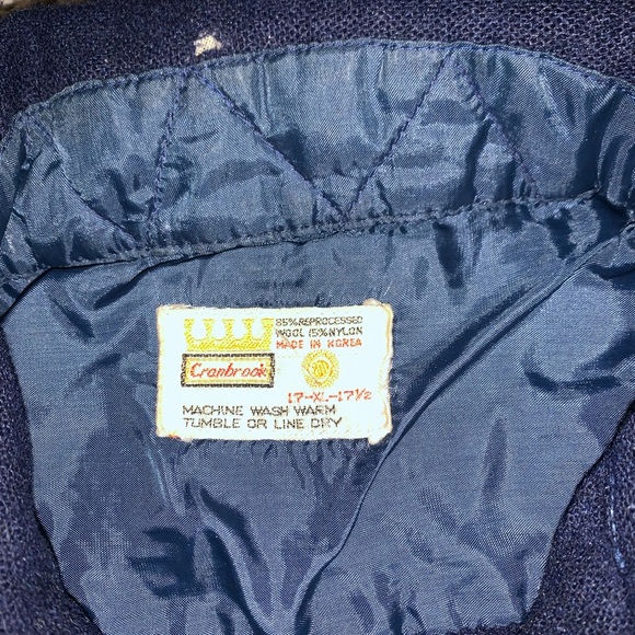 Vintage 60s 70s Cranbrook Wool Men’s Blue Button Down Shirt - Picture 3 of 3